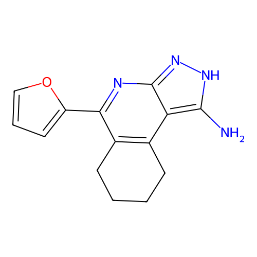 5-(furan-2-yl)-6,7,8,9-tetrahydro-3H-pyrazolo[3,4-c]isoquinolin-1-amine structure