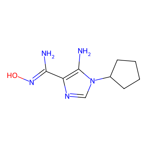 5-amino-1-cyclopentyl-N'-hydroxy-imidazole-4-carboxamidine structure