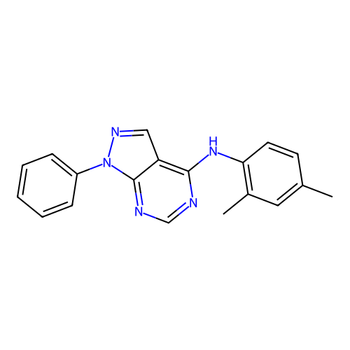 N-(2,4-dimethylphenyl)-1-phenyl-1H-pyrazolo[3,4-d]pyrimidin-4-amine structure