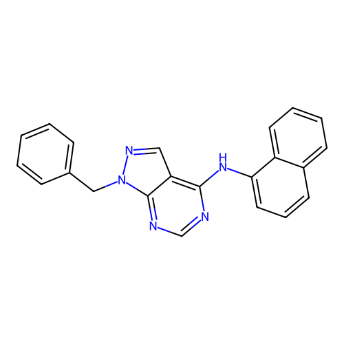 1-Benzyl-N-(naphthalen-1-YL)-1H-pyrazolo[3,4-D]pyrimidin-4-amine structure