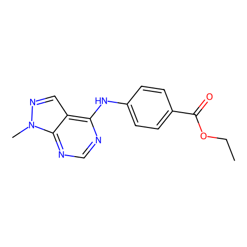 ethyl 4-[(1-methyl-1H-pyrazolo[3,4-d]pyrimidin-4-yl)amino]benzoate structure