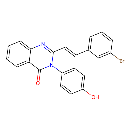 2-[(Z)-2-(3-Bromophenyl)ethenyl]-3-(4-hydroxyphenyl)quinazolin-4-one structure
