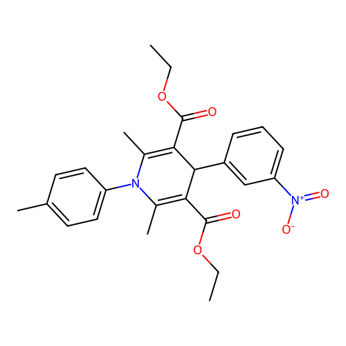Diethyl 2,6-dimethyl-1-(4-methylphenyl)-4-(3-nitrophenyl)-4H-pyridine-3,5-dicarboxylate structure