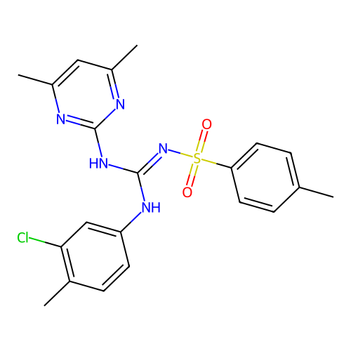 1-(3-chloro-4-methylphenyl)-3-(4,6-dimethylpyrimidin-2-yl)-2-(4-methylphenyl)sulfonylguanidine structure