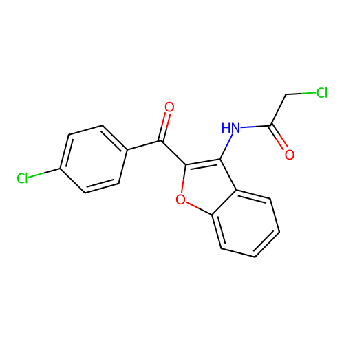 2-Chloro-N-[2-(4-chlorobenzoyl)-1-benzofuran-3-yl]acetamide structure