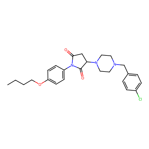 1-(4-Butoxyphenyl)-3-(4-(4-chlorobenzyl)piperazin-1-yl)pyrrolidine-2,5-dione structure