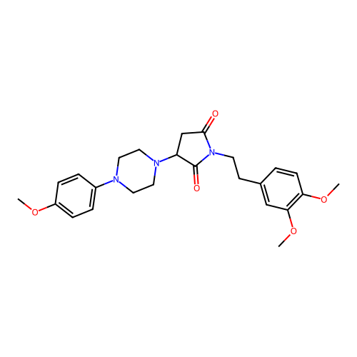 1-[2-(3,4-dimethoxyphenyl)ethyl]-3-[4-(4-methoxyphenyl)piperazin-1-yl]pyrrolidine-2,5-dione structure