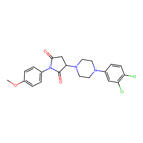 3-[4-(3,4-dichlorophenyl)piperazin-1-yl]-1-(4-methoxyphenyl)pyrrolidine-2,5-dione structure