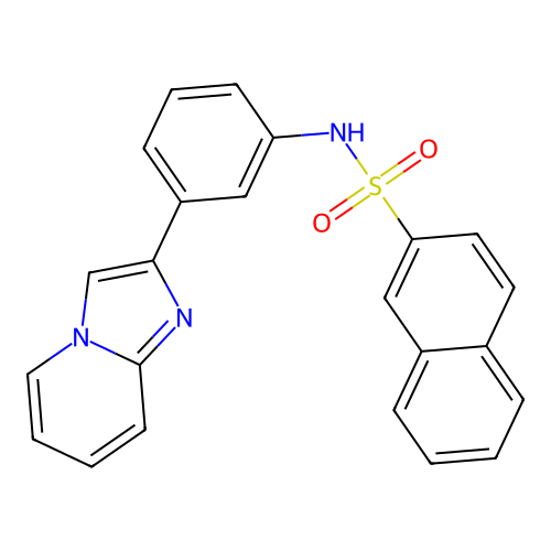 N-(3-(imidazo[1,2-a]pyridin-2-yl)phenyl)naphthalene-2-sulfonamide structure