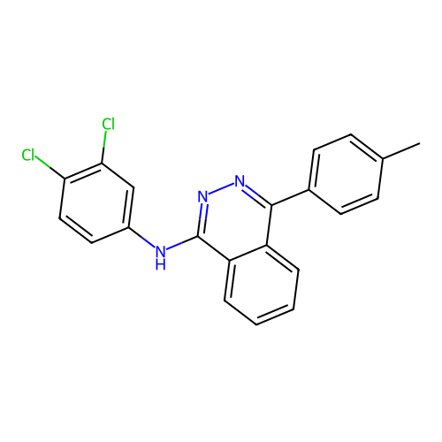 N-(3,4-dichlorophenyl)-4-(4-methylphenyl)phthalazin-1-amine structure