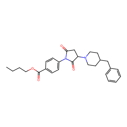 Butyl 4-[3-(4-benzylpiperidin-1-yl)-2,5-dioxopyrrolidin-1-yl]benzoate structure