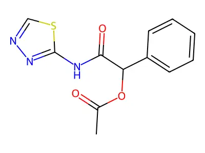 [2-Oxo-1-phenyl-2-(1,3,4-thiadiazol-2-ylamino)ethyl] acetate structure