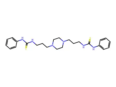 1,4-Bis[3-(3-phenylthioureido)propyl]piperazine structure