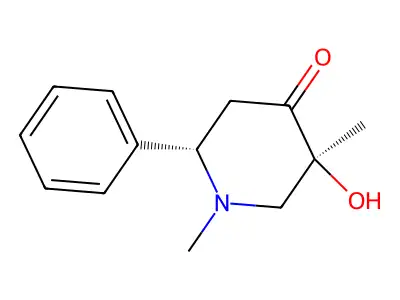 (2S,5S)-5-hydroxy-1,5-dimethyl-2-phenylpiperidin-4-one structure