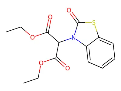 Propanedioic acid, (2-oxo-3(2H)-benzothiazolyl)-, diethyl ester structure
