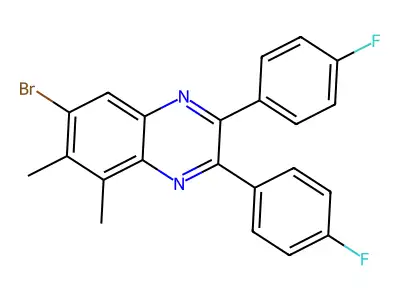 7-Bromo-2,3-bis(4-fluorophenyl)-5,6-dimethylquinoxaline structure