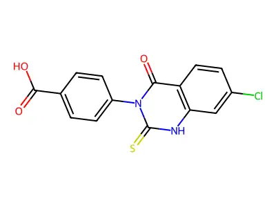 4-(7-chloro-4-oxo-2-sulfanylidene-1H-quinazolin-3-yl)benzoic Acid structure