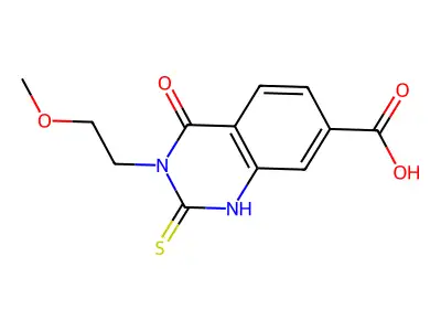 3-(2-methoxyethyl)-4-oxo-2-sulfanylidene-1H-quinazoline-7-carboxylic Acid structure