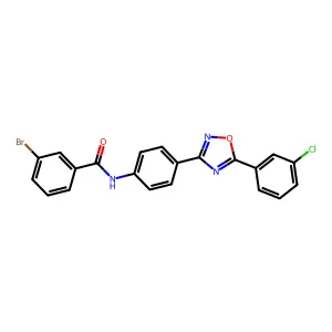 3-bromo-N-{4-[5-(3-chlorophenyl)-1,2,4-oxadiazol-3-yl]phenyl}benzamide structure