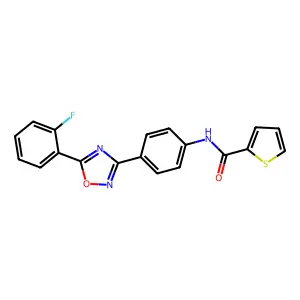 N-[4-[5-(2-fluorophenyl)-1,2,4-oxadiazol-3-yl]phenyl]thiophene-2-carboxamide structure