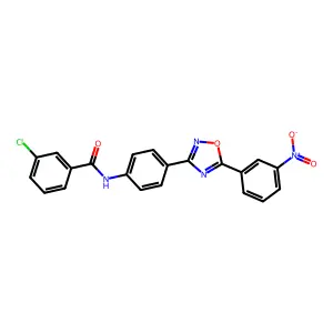 3-chloro-N-[4-[5-(3-nitrophenyl)-1,2,4-oxadiazol-3-yl]phenyl]benzamide structure