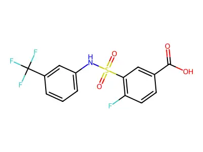 4-fluoro-3-[[3-(trifluoromethyl)phenyl]sulfamoyl]benzoic Acid structure