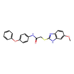 2-[(6-methoxy-1H-benzimidazol-2-yl)sulfanyl]-N-(4-phenoxyphenyl)acetamide structure