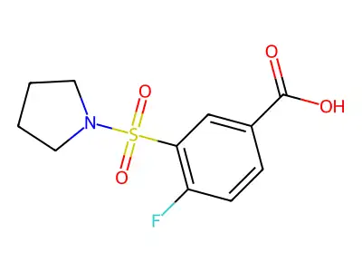 4-Fluoro-3-(pyrrolidine-1-sulfonyl)benzoic acid structure
