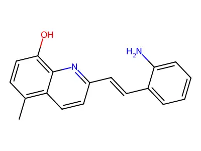 (E)-2-(2-aminostyryl)-5-methylquinolin-8-ol structure
