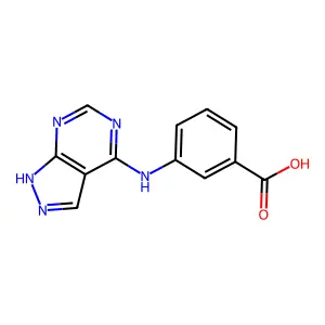 3-((1H-pyrazolo[3,4-d]pyrimidin-4-yl)amino)benzoic acid structure
