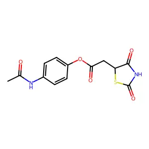 (4-Acetamidophenyl) 2-(2,4-dioxo-1,3-thiazolidin-5-yl)acetate structure