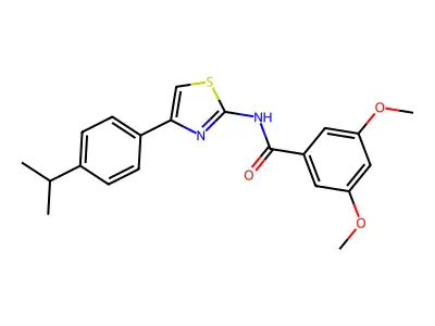 N-(4-(4-isopropylphenyl)thiazol-2-yl)-3,5-dimethoxybenzamide structure