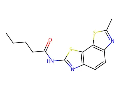 N-(7-methyl-[1,3]thiazolo[4,5-g][1,3]benzothiazol-2-yl)pentanamide structure
