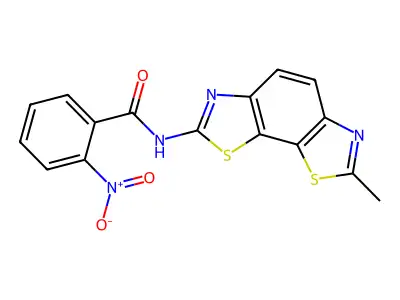 N-(7-methyl-[1,3]thiazolo[4,5-g][1,3]benzothiazol-2-yl)-2-nitrobenzamide structure