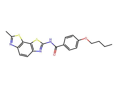 4-butoxy-N-(7-methyl-[1,3]thiazolo[4,5-g][1,3]benzothiazol-2-yl)benzamide structure