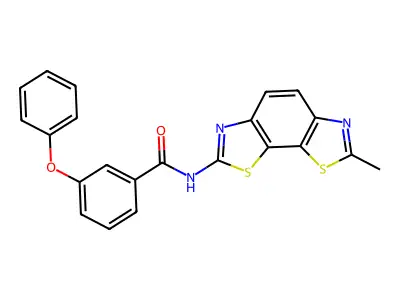 N-(7-methyl-[1,3]thiazolo[4,5-g][1,3]benzothiazol-2-yl)-3-phenoxybenzamide structure
