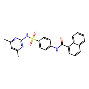N-(4-{[(4,6-dimethyl-2-pyrimidinyl)amino]sulfonyl}phenyl)-1-naphthamide structure