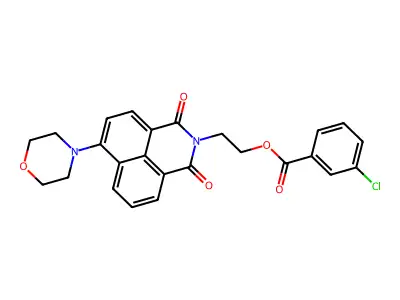 2-(6-Morpholin-4-yl-1,3-dioxobenzo[de]isoquinolin-2-yl)ethyl 3-chlorobenzoate structure