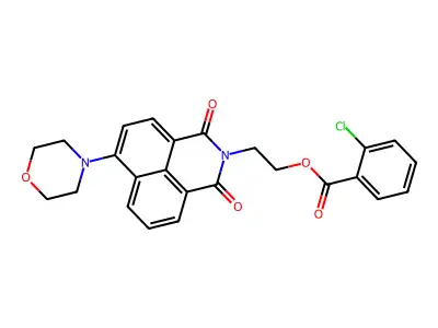 2-(6-Morpholin-4-yl-1,3-dioxobenzo[de]isoquinolin-2-yl)ethyl 2-chlorobenzoate structure
