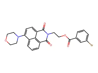2-(6-Morpholin-4-yl-1,3-dioxobenzo[de]isoquinolin-2-yl)ethyl 3-bromobenzoate structure