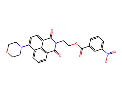 2-(6-morpholino-1,3-dioxo-1H-benzo[de]isoquinolin-2(3H)-yl)ethyl 3-nitrobenzoate structure