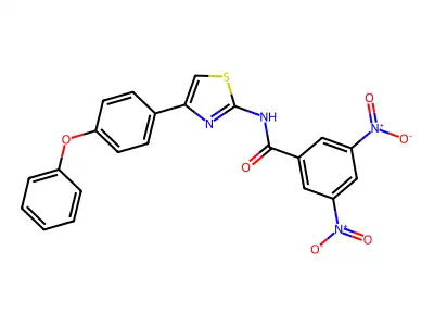 3,5-dinitro-N-[4-(4-phenoxyphenyl)-1,3-thiazol-2-yl]benzamide structure