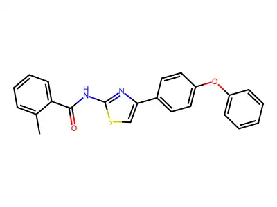 2-methyl-N-[4-(4-phenoxyphenyl)-1,3-thiazol-2-yl]benzamide structure