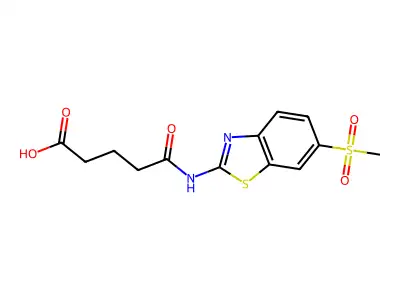 5-{[6-(Methylsulfonyl)-1,3-benzothiazol-2-yl]amino}-5-oxopentanoic acid structure