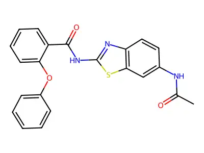 N-(6-acetamido-1,3-benzothiazol-2-yl)-2-phenoxybenzamide structure