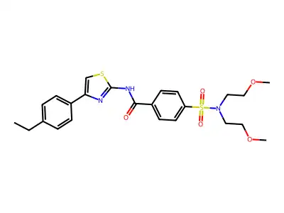 4-[bis(2-methoxyethyl)sulfamoyl]-N-[4-(4-ethylphenyl)-1,3-thiazol-2-yl]benzamide structure