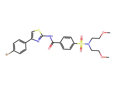 4-[bis(2-methoxyethyl)sulfamoyl]-N-[4-(4-bromophenyl)-1,3-thiazol-2-yl]benzamide structure