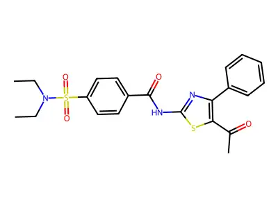 N-(5-acetyl-4-phenyl-1,3-thiazol-2-yl)-4-(diethylsulfamoyl)benzamide structure
