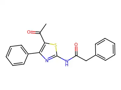 N-(5-acetyl-4-phenyl-1,3-thiazol-2-yl)-2-phenylacetamide structure