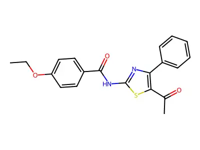 N-(5-acetyl-4-phenyl-1,3-thiazol-2-yl)-4-ethoxybenzamide structure